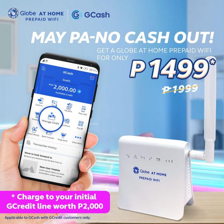 Get your Globe at Home Prepaid WiFi with NO CASH-OUT via GCredit from GCash